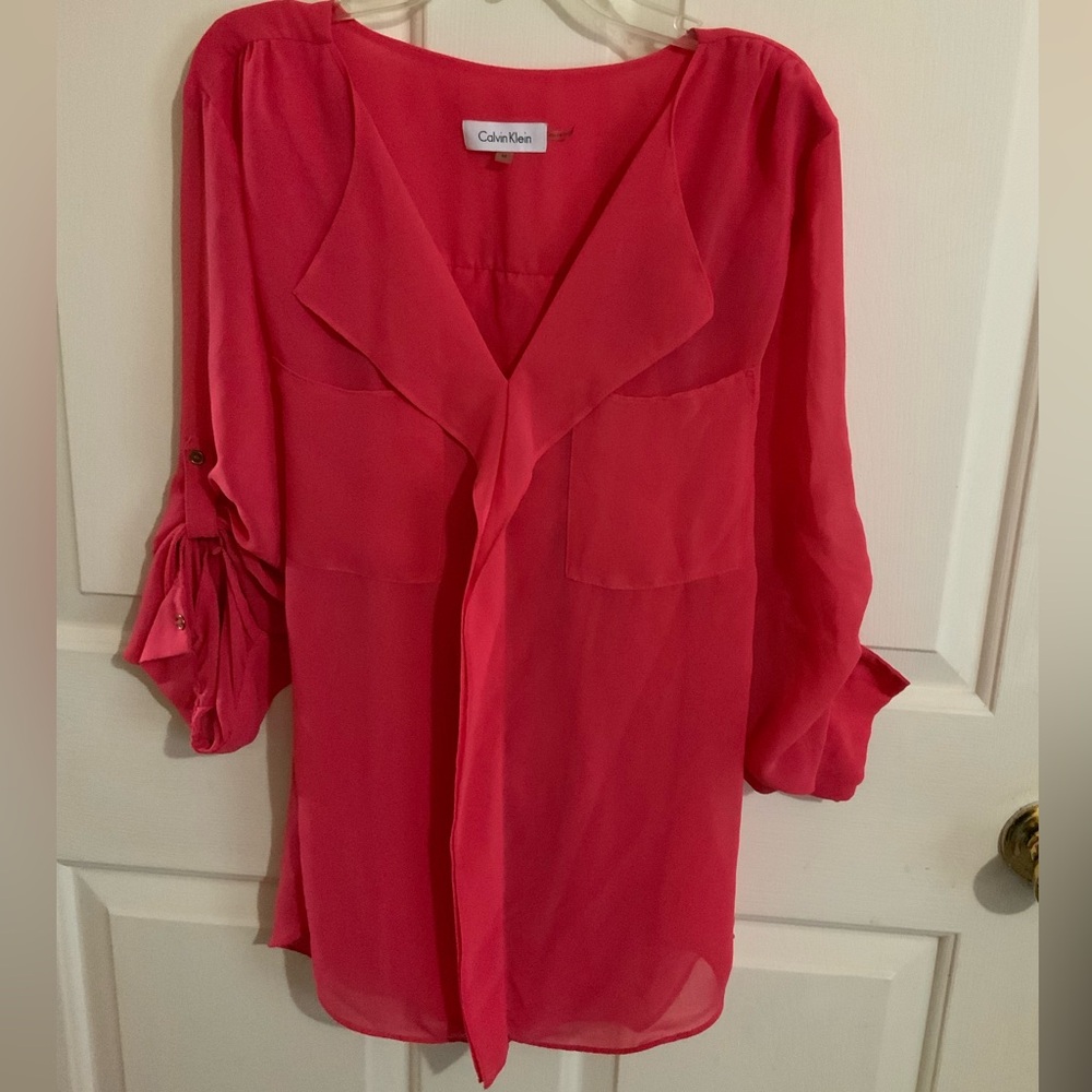 Calvin Klein peach blouse